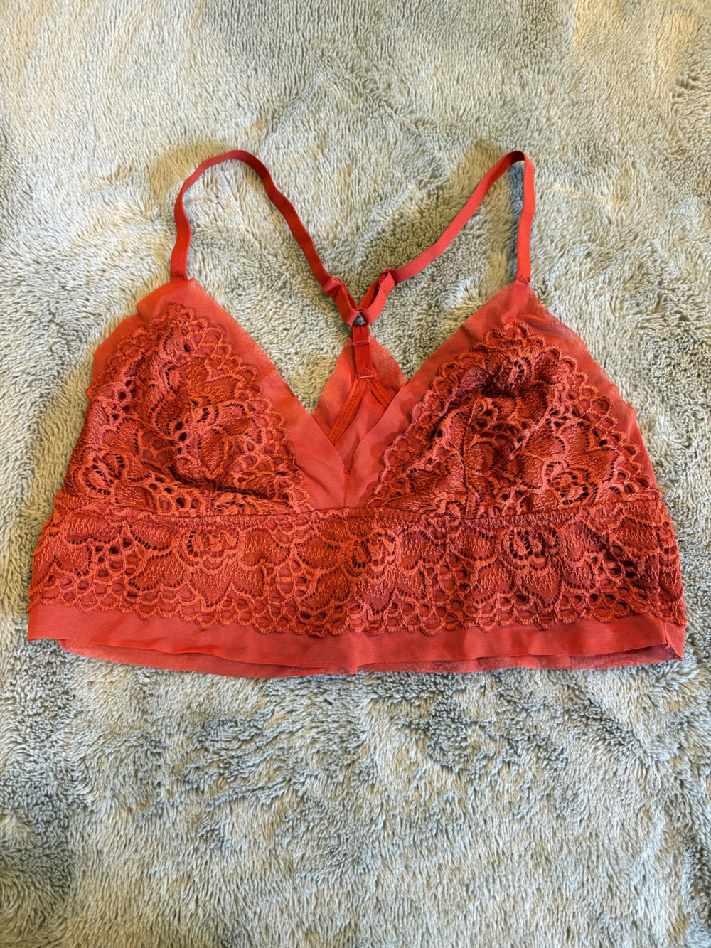 aerie Lace Triangle Bralette - Bloody Mary Red